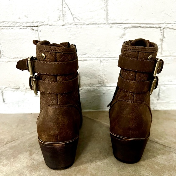 Roxy Womens Vargas Low Brown Buckle Cuban Heel Boots, Size 6, NEW - Picture 5 of 14